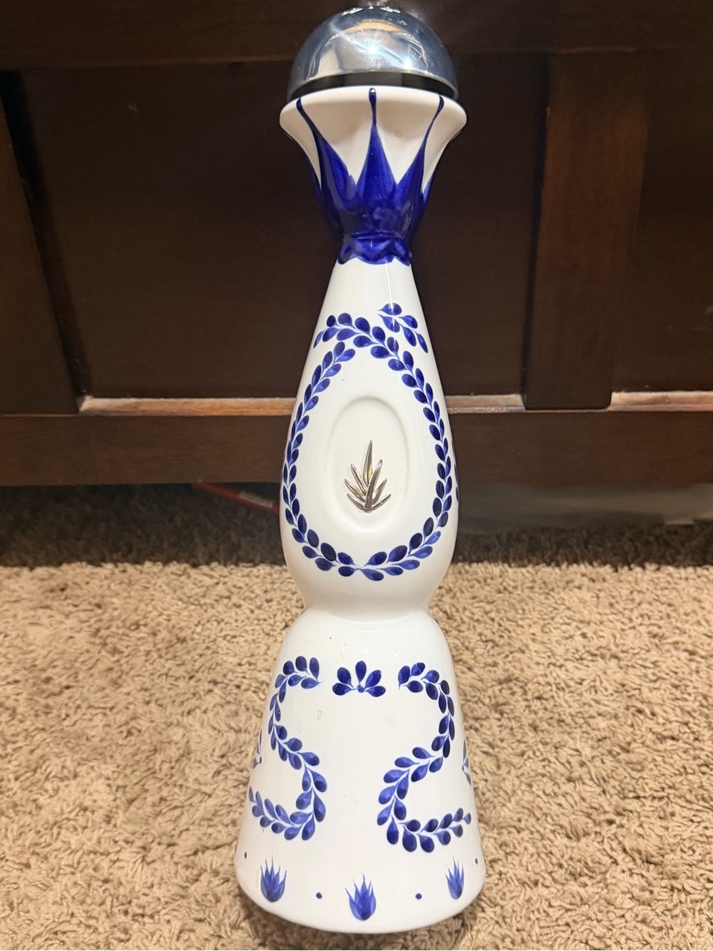 Clase Azul Reposado Tequila 750ml Collectible Blue & White Ceramic Bottle Empty